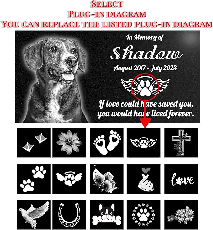 Personalized Black Granite pet Memorial Stone,pet Grave Markers Plaque, Customized Headstone, Dog Memorial Gifts for Loss of Dog,Cats, and Family Pets, Personalized pet tombstones - Image 4