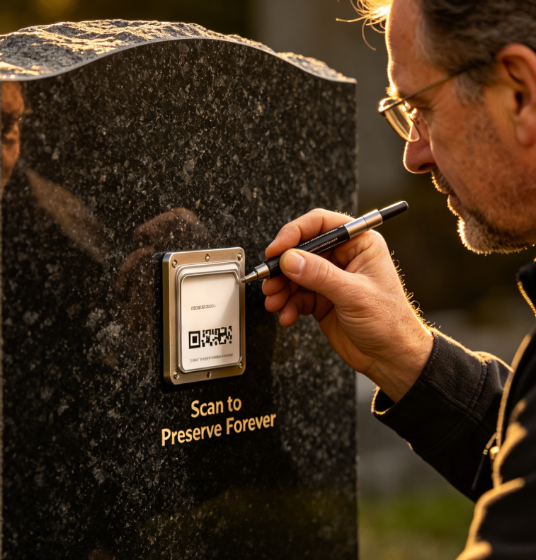 What a QR Code on Granite Says About Your Digital Love What a QR Code on Granite Says About Your Digital Love